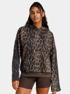 adidas Animal Seasonal Essentials Leopard Print French Terry Hoodie With 3-Stripes Outlet