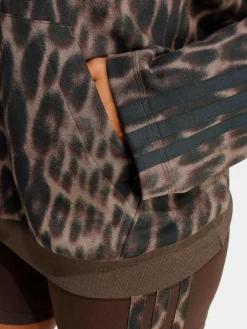 adidas Animal Seasonal Essentials Leopard Print French Terry Hoodie With 3-Stripes Outlet