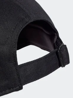 adidas 3 Stripe 100% Cotton Baseball Cap Black Discount