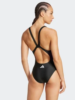 adidas Black 3 Stripe V Back Swimsuit Best