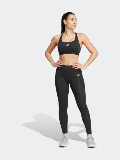 adidas Black Optime Essentials Stash Pocket Full Length Leggings Clearance