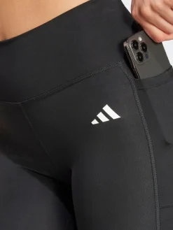 adidas Black Optime Essentials Stash Pocket Full Length Leggings Clearance