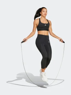 adidas Black Optime Essentials Stash 3/4 Leggings New