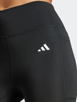 adidas Black Optime Essentials Stash 3/4 Leggings New