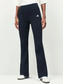 adidas Black Small Logo Flare Leggings Hot