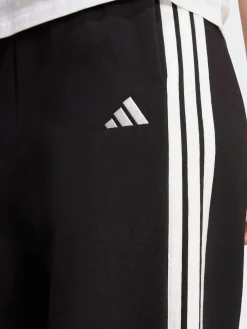 adidas Black 3-Stripes Fleece Wide Leg Trousers Sale