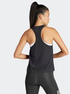 adidas Black Train Essentials Minimal Branding Racerback Tank Vests