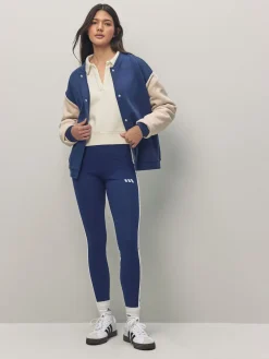 adidas Blue Essentials 3-Stripes Cotton Leggings Clearance