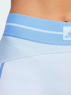 adidas Blue Hyperglam Rib 4 Short Leggings Clearance