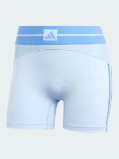 adidas Blue Hyperglam Rib 4 Short Leggings Clearance