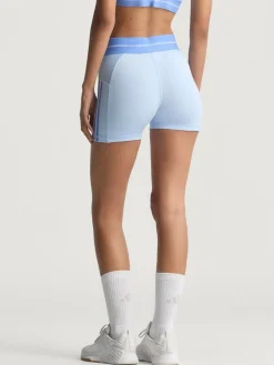 adidas Blue Hyperglam Rib 4 Short Leggings Clearance