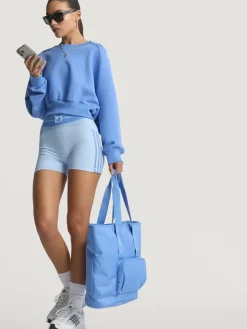 adidas Blue Hyperglam Rib 4 Short Leggings Clearance