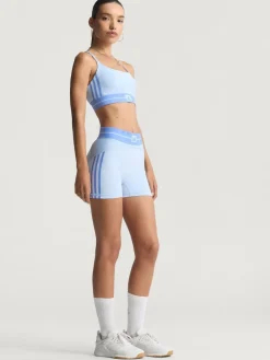 adidas Blue Hyperglam Rib 4 Short Leggings Clearance