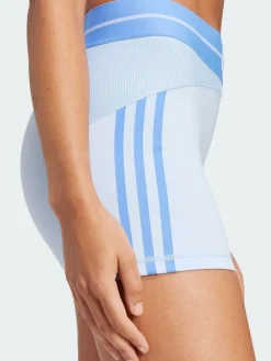 adidas Blue Hyperglam Rib 4 Short Leggings Clearance