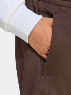 adidas Dark Brown 3 Stripe Studio Fleece Shorts Discount