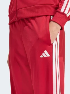 adidas Dark Red Essentials 3-Stripes Tracksuit Discount