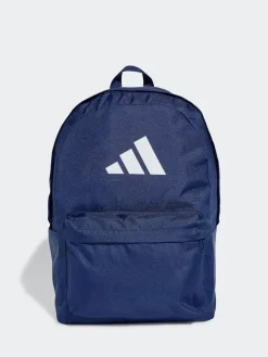 adidas Navy Blue Classic 3 Bar Logo Backpack New