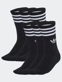 adidas originals 6 Pack Crew Socks 6 Pack Black Outlet