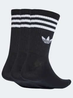 adidas originals Black Crew 3-Stripes Crew Socks 3 Pairs Discount