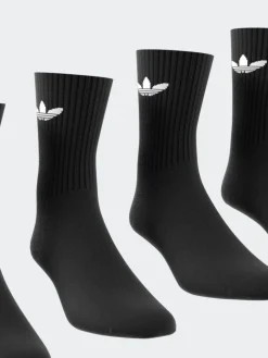adidas Originals Black Dark Trefoil Crew Socks 6 Pack Sale