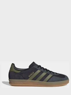 adidas originals Black/Green Gazelle Indoor Trainers New