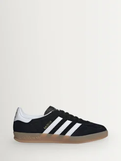 adidas originals Black/White Gazelle Indoor Trainers Hot