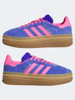 adidas originals Blue/Pink Gazelle Bold W Trainers Sale