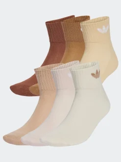 adidas originals 6 Pack Ankle Socks Brown Clearance