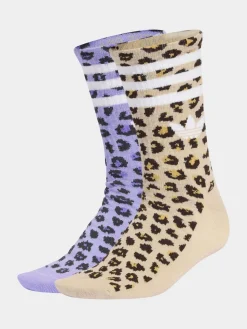 adidas originals Brown Disney Cheetah Girls Leopard Print Crew Socks 2 Pack Online