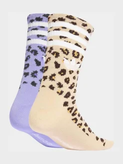 adidas originals Brown Disney Cheetah Girls Leopard Print Crew Socks 2 Pack Online