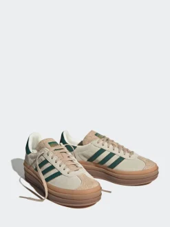 adidas originals Brown/Green Gazelle Bold W Trainers Clearance