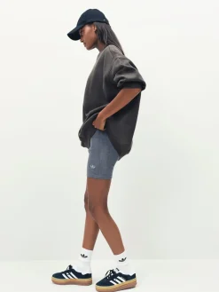 adidas originals Essentials Linear Oversize Crew Sweatshirt Green Discount