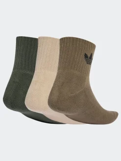 adidas originals Green Mid Ankle Socks 3 Pack Clearance