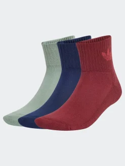 adidas originals Red Mid Ankle Socks 3 Pack Discount
