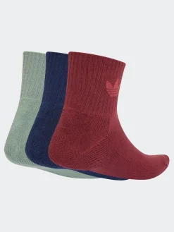adidas originals Red Mid Ankle Socks 3 Pack Discount