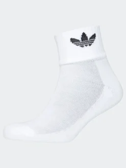 adidas originals White Ecru Mid Ankle Socks 3 Pack Clearance