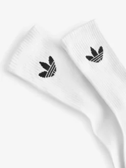 adidas Originals White Trefoil Crew Socks 6 Pack Hot