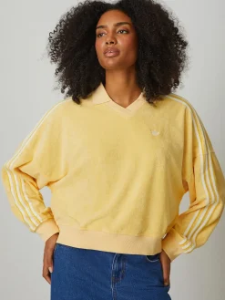 adidas originals Towel V-Neck Top Yellow Hot