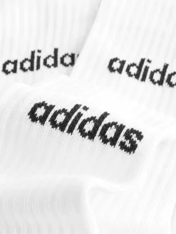 adidas White Linear Crew Cushioned Socks 3 Pack Sale