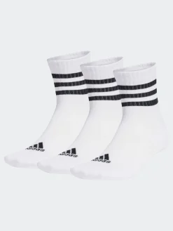 adidas 3-Stripes Cushioned Sportswear Low Cut Socks 3 Pack White/Black Sale