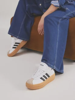 adidas White/Black VL Court Bold Trainers Discount