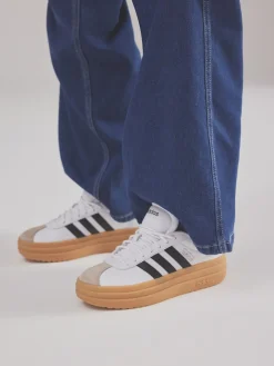 adidas White/Black VL Court Bold Trainers Discount