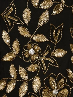 Adrianna Papell Black Halter Bead Godet Dress Outlet