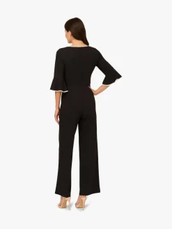Adrianna Papell Black Ruffle Sleeve Jumpsuit Hot