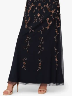 Adrianna Papell Black Studio Beaded Blouson Long Dress Online