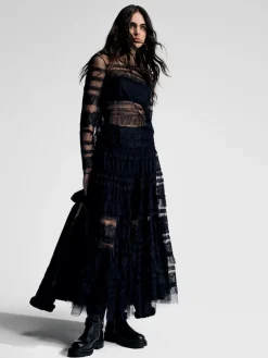 All Saints AllSaints Black Arlea Tulle Skirt