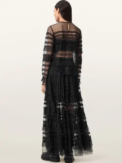 All Saints AllSaints Black Arlea Tulle Skirt
