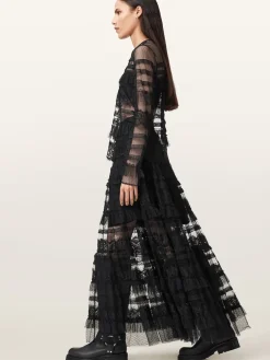 All Saints AllSaints Black Arlea Tulle Skirt