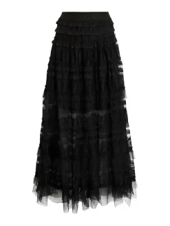 All Saints AllSaints Black Arlea Tulle Skirt
