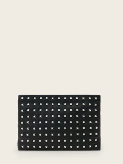 All Saints AllSaints Black Bettina Emb Clutch New